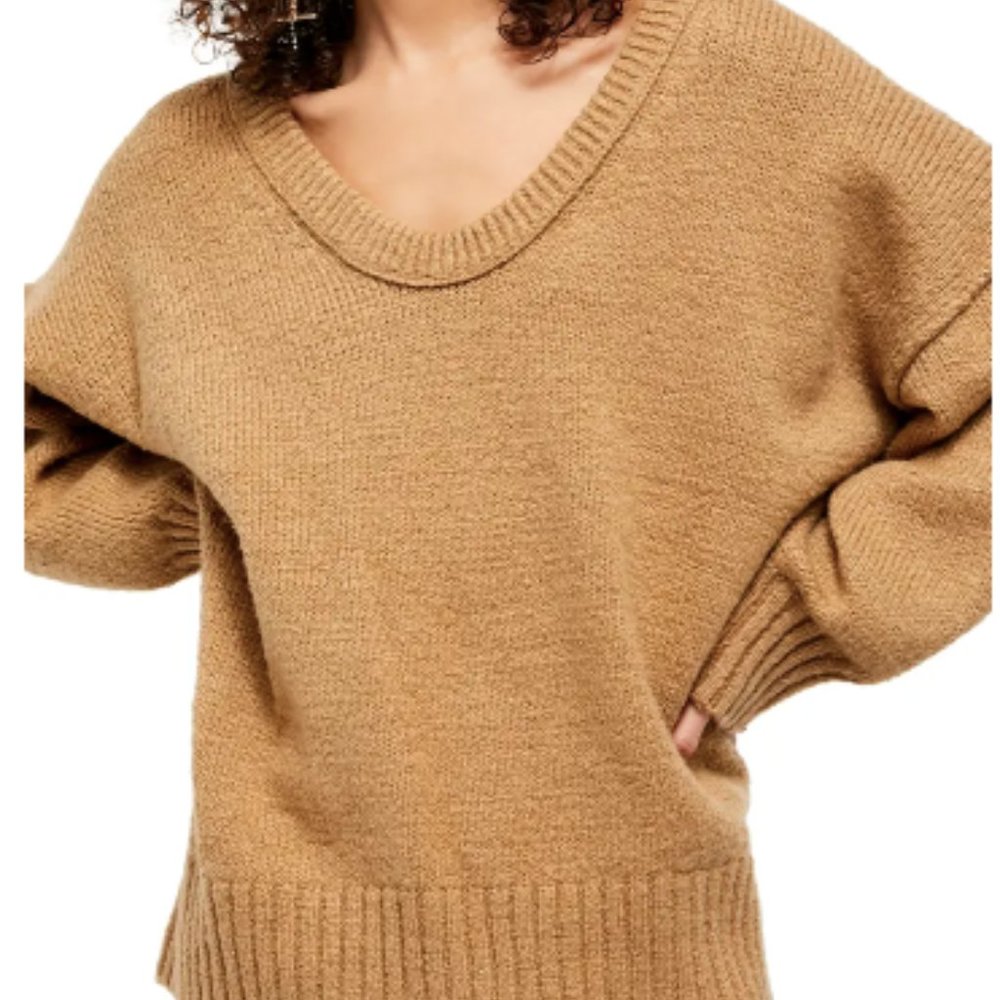 NWT- Free People Brookside Sweater- Desert Camel